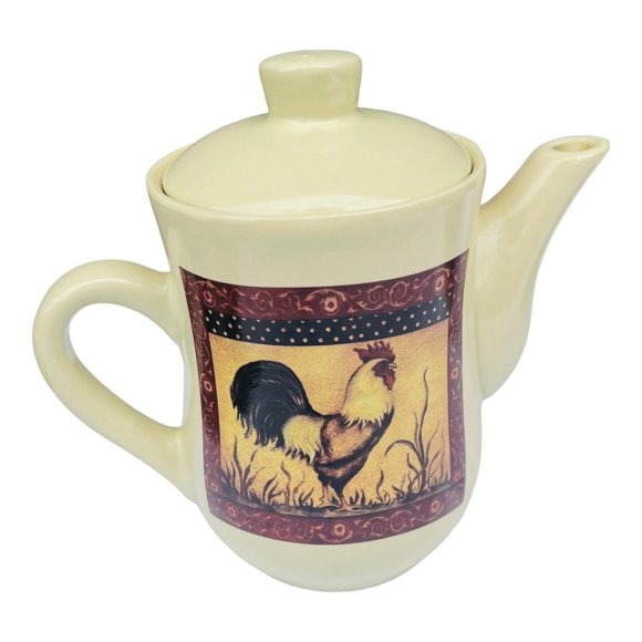 Vintage B.I Inc Ceramic Tea Pot and Mug 2 Piece Set Rooster Design - Picture 8 of 12